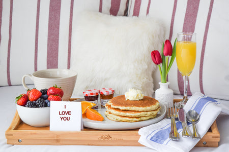 Handmade Breakfast in bed Tray |  Premium Quality Wooden Serving Tray with Legs | Housewarming Gift
