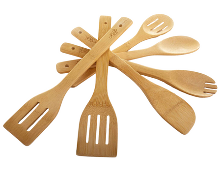 Handmade Bamboo Utensils | Set of 6 Cooking Utensils | Housewarming Gift