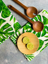 Cotton Tea Towels | Green leaf Dish Towels | Kitchen Dish Cloths | Set of 4 | Housewarming Gift