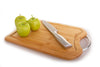 Organic Bamboo Cutting Board With Juice Groove Stainless Steel Handle Reversible Design