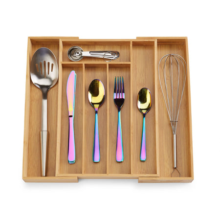Handmade Wooden Expandable Drawer Organizer | Adjustable Kitchen Drawer Divider | Stationary Organizer for Kids | Housewarming Gift