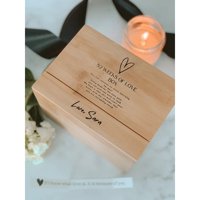 52 Weeks of Love Box : Personalized Birthday Gift | Gift for Him | Gift For Her | Anniversary Gift | Custom Gift for Him