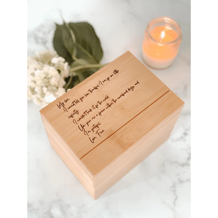 Handwritten Wooden Keepsake Box | Personalized Memory Box | Custom Hand Writing