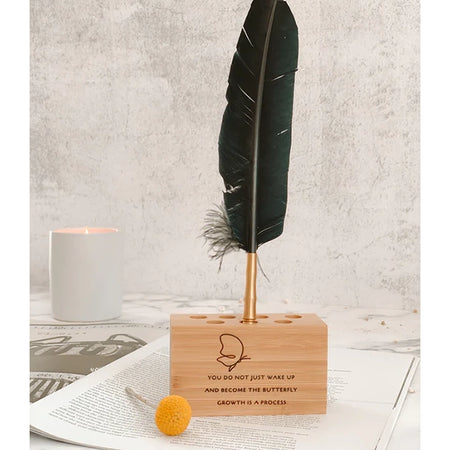 Personalized Pen Holder, Custom Pen Holder, Premium Bamboo Pen Holder