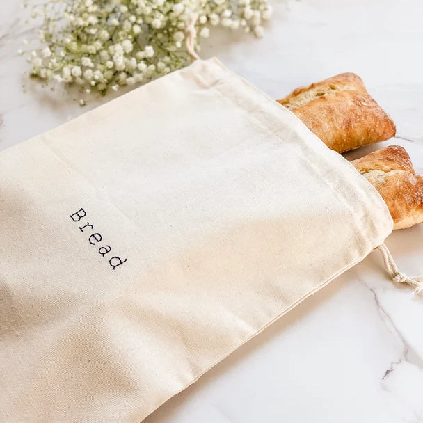 Handmade Natural Cotton Bread bag, Reusable Bag