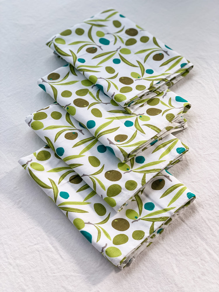 Premium Cotton Kitchen Towel | Olive Pattern Kitchen Dish Towel | Tea Towel | Housewarming Gift