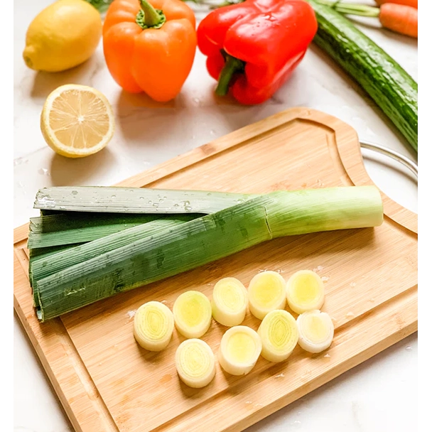 Organic Bamboo Cutting Board With Juice Groove Stainless Steel