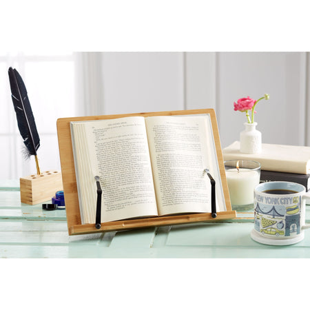 Natural Bamboo Book Stand for Bulky Books