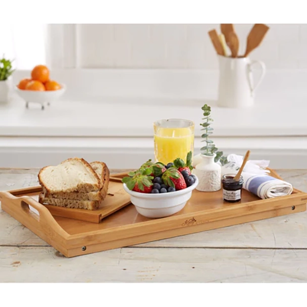 Foldable Bamboo Breakfast Tray with Legs